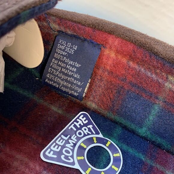 Izod Mens Slippers 100% Polyester Feel The Comfort XXL  Brown Home Holidays New - Picture 7 of 7